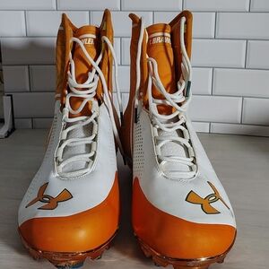 Under Armour Bold Orange and White Sports Cleats Size 13
